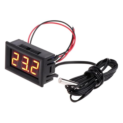 Digital LED Thermometer Gauge Thermometer Digital Display Car Temperature Meter DC 12V (Red) Outdoor Thermometers Weatherproof Outdoor Outside