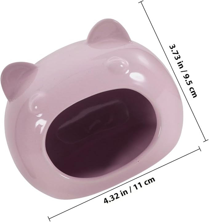 Ceramic Small Animal Hideout for Guinea Pigs Hedgehogs Hamsters Cooling Pet Supply Cute Comfortable Shelter in Large Light Purple
