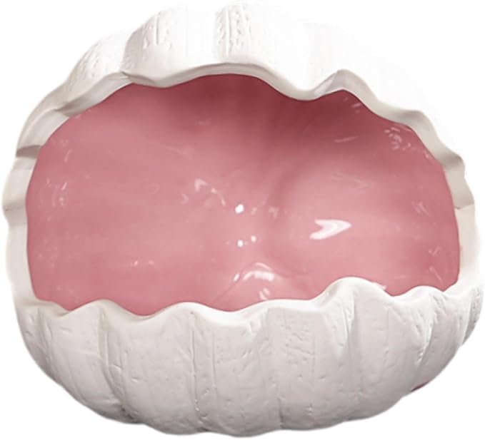 Ceramic Hamster Nest Habitat Hideaway Cooling Pet House Decorative Nest for Gerbil Mice Hedgehog Chinchilla Dwarf, Pink