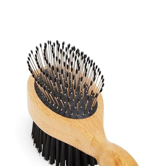 Well & Good by Petco Bamboo Pin and Bristle Dog Brush for All Coats, Large