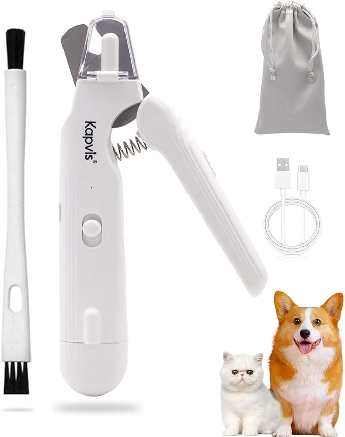 2-in-1 Dog Nail Clippers & Dog Nail Grinder with LED Lights,Cat Nail Clippers with Guard,cat Nail Trimmer for Medium Small Dogs Cats Claw Trimmer Quick Sensor and Safety Guard