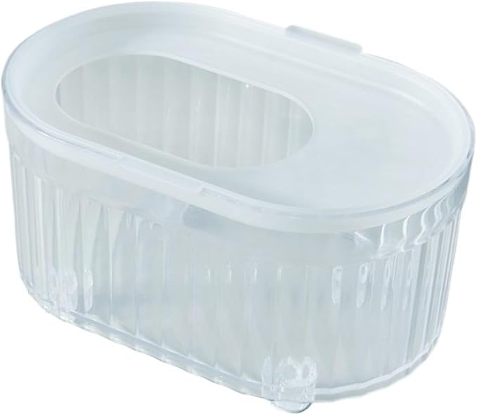 Hamster Sand Bath Container with Climbing Ladder - Panoramic Transparent Chinchilla Dust Bath House Splash-Proof Bathing Hamster Litter Box(White)