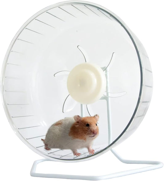 WHFPS Silent Hamster Exercise Wheel - Hamster Toy Accessories 9.45 Inch Running Spinner with Stand Quiet Hamster Runner for Small Animal Pet Gerbil Dwarf Syrian Hamster Hedgehog Rat Mouse Mice etc.