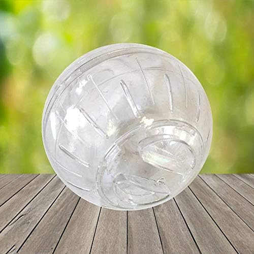 Crystal Hamster Ball for Hamsters Less Than 4 Inches - 6" Guinea Pig Exercise Running Ball - Fitness Wheel for Small Animals - Dwarf Hamster Toy (L, White B)