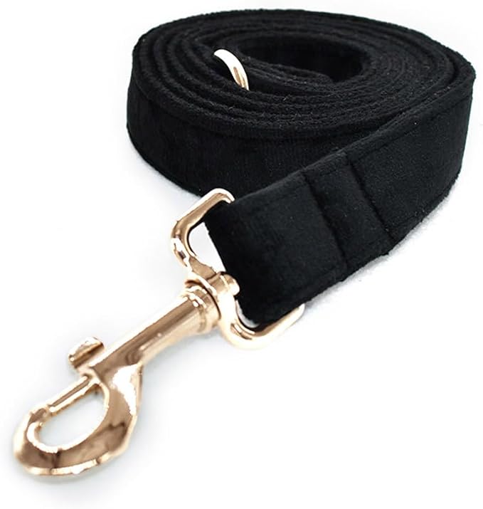 Velvet Dog Collar and Leash Set with Quick Release Metal Buckle | Bright & Stylish Leash and Collar Set, Soft Heavy Duty Pet Collars Adjustable for Samll Medium Large Dogs or Cats
