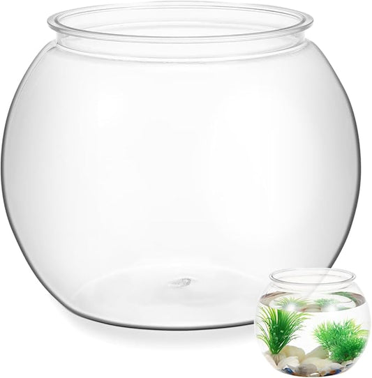 Totority Transparent Aquarium Tank 8.66 Inch Multi-Function Betta Fish Bowl Desktop Goldfish Tank Office Party Home Decor Durable Pet Material