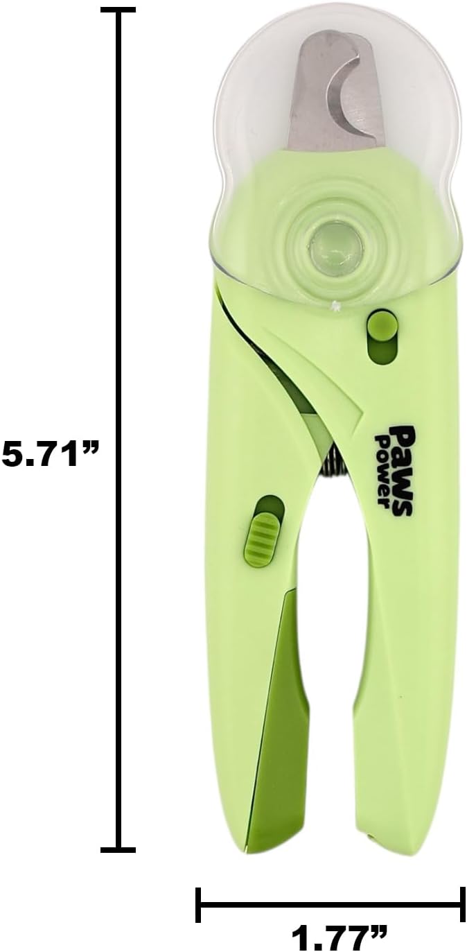 Cat Nail Clipper & Small Dog Nail Clippers with LED Light - Illuminates Nails & Bloodline for Safe, Easy Trimming - Extra Sharp, Avoid Over-Cutting - Essential Cat Supplies, Green