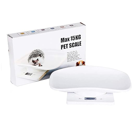 Newborn Kitten & Puppy Weight Scale, Multifunctional Digital Pet Scale, LCD Electronic Small Animal Food Scale, Weighing Max 33lbs, Tray Size 12" x 8", Not for Adult Cats/Dogs (White)