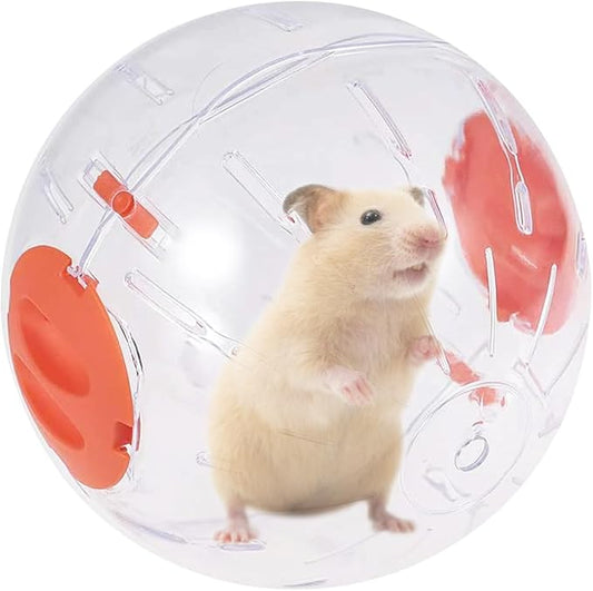 Andiker Hamster Ball, 5.52in Transparent Hamster Running Ball with Breathable Holes Easy to Install Hamster Exercise Ball for Small Animals to Keep Fit or Do More Sports Hamster Wheels (Orange)