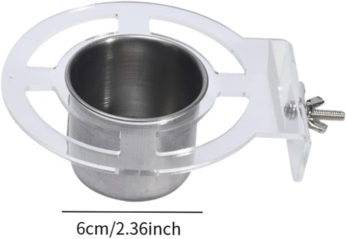 Bird Feeding Dish Cups Birdcage Coop Water Feeder Stainless Steel Parrot Food Bowl Cage Parrot Feeders for Cockatiel Parakeet