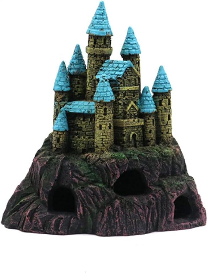 Artistic Underwater Castles Hideouts for Fish and Shrimp Durability Resin Aquariums Ornament Fish Tanks Castles Cave Resin Aquarium Decoration