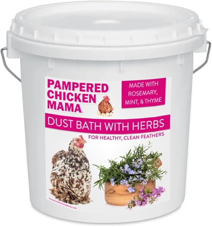 Pampered Chicken Mama Herbal Dust Bath for Chickens for Clean Feathers (8 pounds) | Natural Poultry Supplies for Chicken Coops (8 pounds)