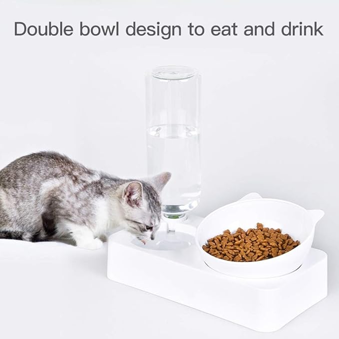 Marchul Cat Bowls, Pet Food Bowls, 15° Tilted Cat Bowl for Indoor Cats, Dog Food and Water Bowl Set