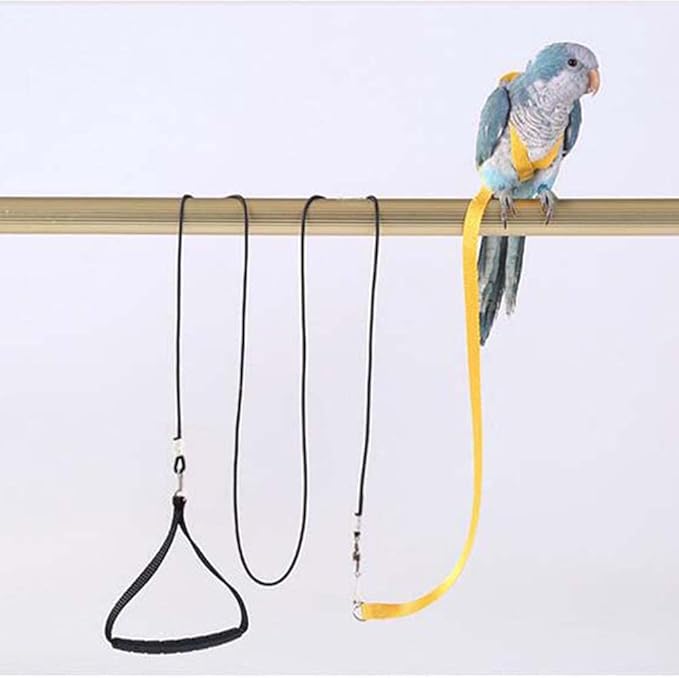Gigicloud Parrot Harness Leash Ultra-Light Adjustable Bird Harness and Leash Outdoor Flying Training Rope Bird Accessories Small to Medium Breed Parrots Fits Birds Chest