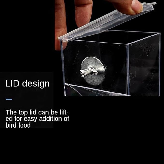 No Mess Bird Feeder for Cage,Automatic Parrot Feeder Cage Accessories,Transparent Parakeet Seed Container Food Feeder Drinker for Cage,No-Spill Transparent Bird Feeder (White*2)
