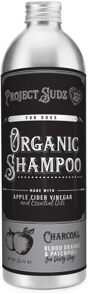 Project Sudz Activated Charcoal Dog Shampoo – Blood Orange & Patchouli | Odor Eliminating, Deep Cleaning Liquid Shampoo | Natural, Eco-Friendly, Made in USA