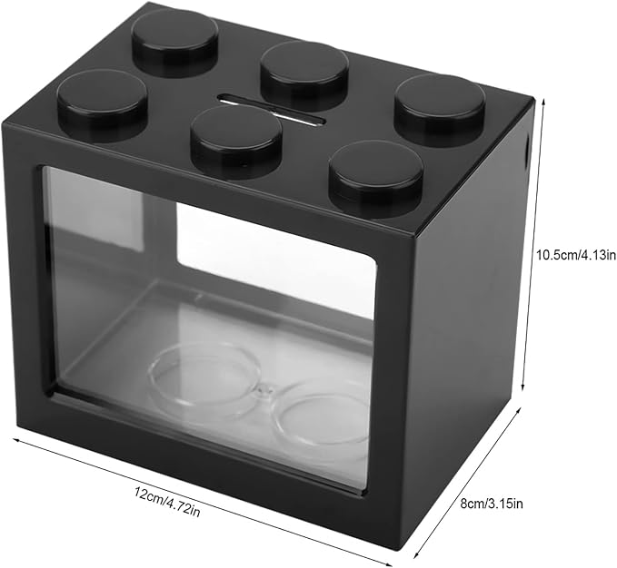 Zerodis Small Fish, Acrylic Mini Fish Desktop Mini Aquarium Bowl for Goldfish Aquarium Starter Kits with USB LED Light Office Tea Table Decor