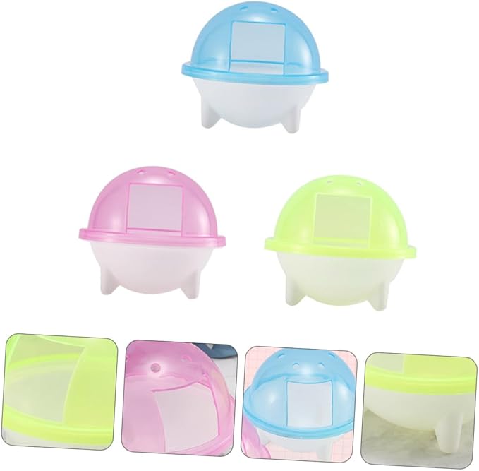 SUPVOX 3pcs Hamster Bathroom Chinchilla Dust Bath Guinea Pig Hideout Pet Cleaning Bath Tub