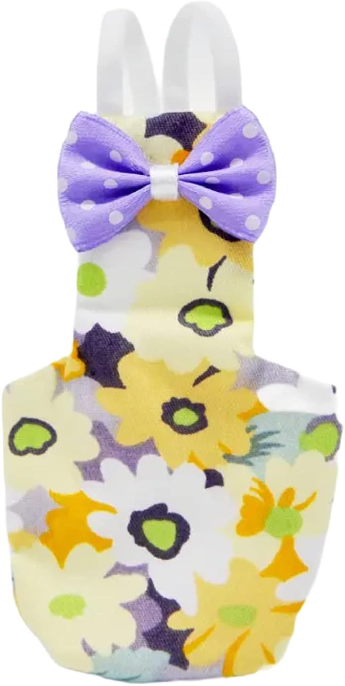 Bird Flight Suits Diapers for Monk Parakeets, Conures, Lovebirds, Cockatiels Flight Suits, Parrot Clothes, Bird Training Nappy Suit Liners Clothes (X-Small,Yellow-A)