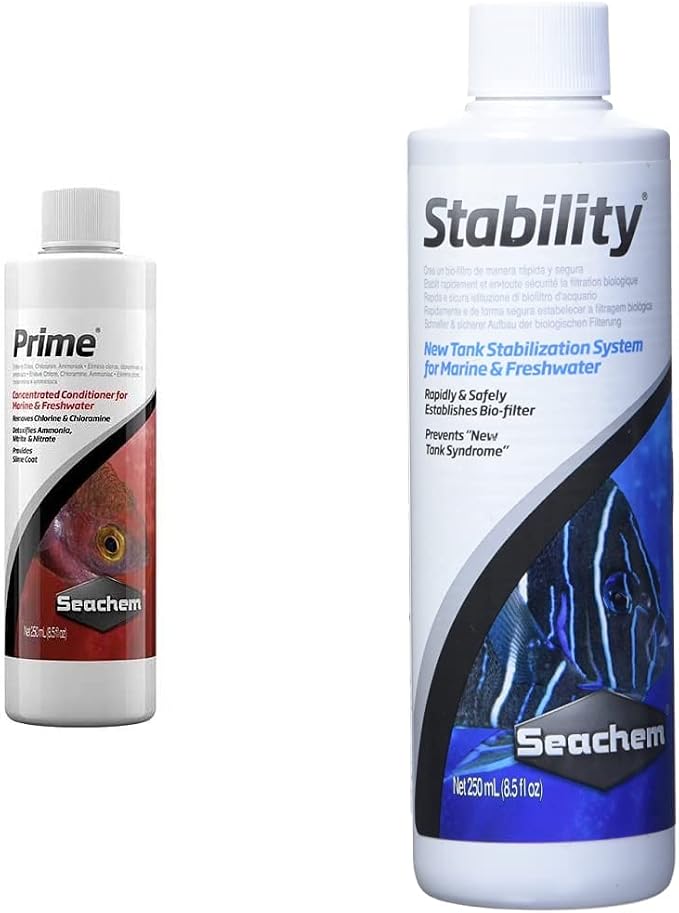 Seachem Prime Fresh and Saltwater Conditioner - Chemical Remover and Detoxifier 250 ml & Stability - for Freshwater and Marine Aquariums 250ml