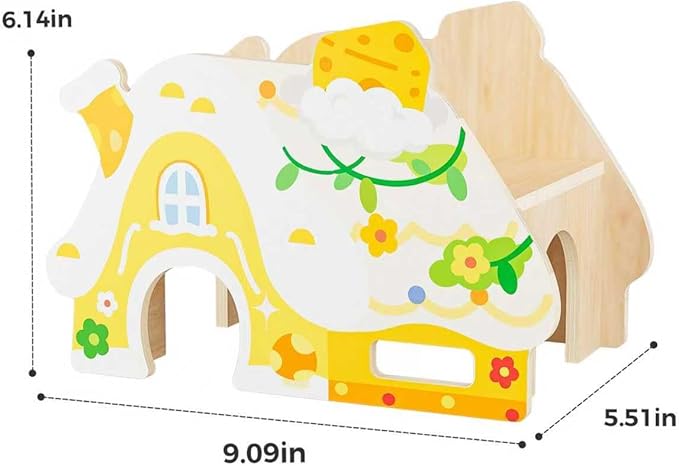 mini&moe Hamster Hideout - Hamster Houses and Hideouts with Window Small Animals Cage Accessories with Paltform for Rat Gerbils and Other Small Pets