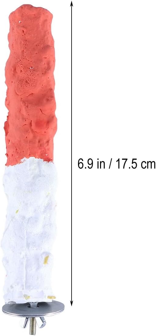 GALPADA High Calcium Cuttlebone Bird Perch for Parrots Natural Fruit Flavor 8-inch Standing Pole for PET Birds Essential Parrot Supplies and Accessories