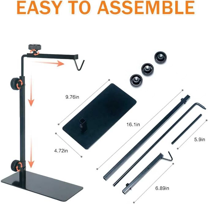 Adjustable 13-29 inch Metal Reptile Lamp Stand – Versatile Floor Light Holder for Terrarium Heat Lamps & Dome Shades, Perfect for Glass Reptile Enclosures & Heating Bulbs.