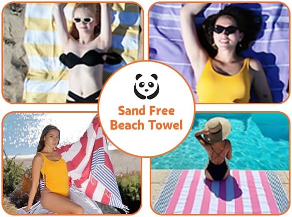 HAVLULAND Turkish Beach Towel Oversized 40"x 72" 100% Turkish Cotton, Sand Free, Extra Large, Super Soft, Quick Dry, Compact, Lightweight for Travel & Camping - Red