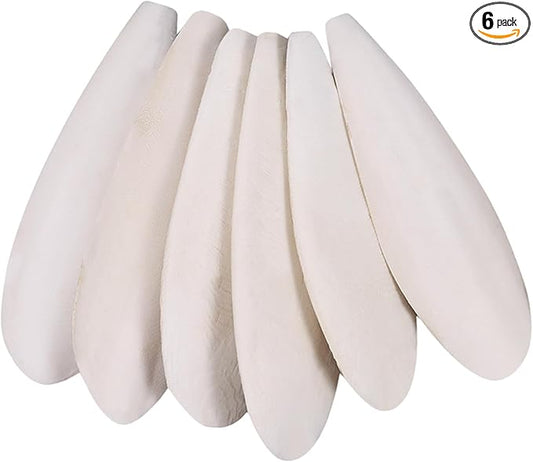 6 Pcs Natural Cuttlebone Parakeets Pure Cuttlebone Calcium Stone for Tortoise Parakeets Canaries Cockatiels Turtles Cockatiel 9.5-10.4cm/3.7-4 inch