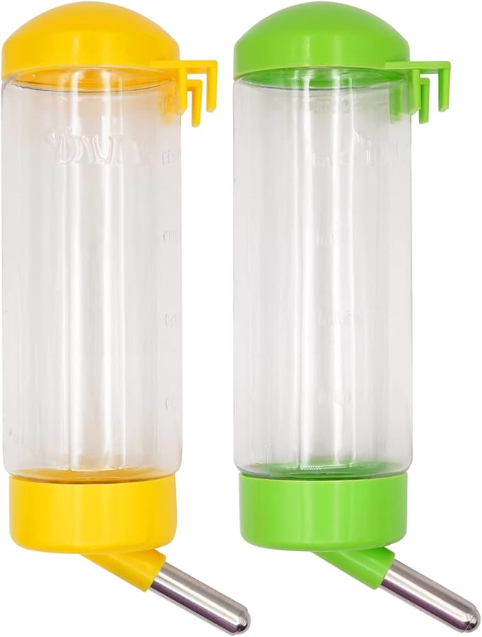 2 Pack 16 oz Guinea Pig Water Bottle no Drip for Cage no Leak Rat Small Animal Hamster Rabbit Water Bottle Attaches to Cage Bunny Water Dispenser,Ship by Random Color
