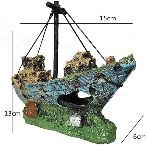 Ulalaza Aquarium Decorations Landscaping Tree Stump Hole Rock Cave Hideouts Stone Fish Tank Resin Driftwood Painted with Realistic Details Over House Supplies Castle Accessories