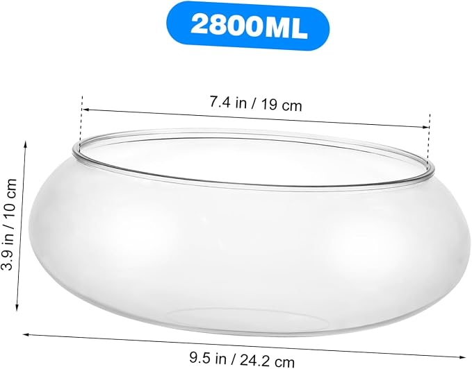 Toddmomy Transparent Acrylic Aquarium Tank 0.74 Gallon Desktop Betta Fish Bowl for Home Office Hydroponic Plant Decor
