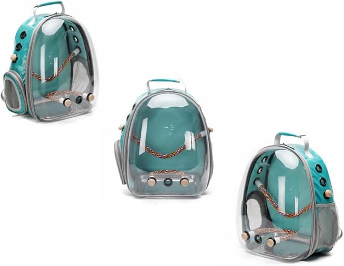 Bird Carrier Cage, Bird Travel Backpack with Stainless Steel Tray and Standing Perch