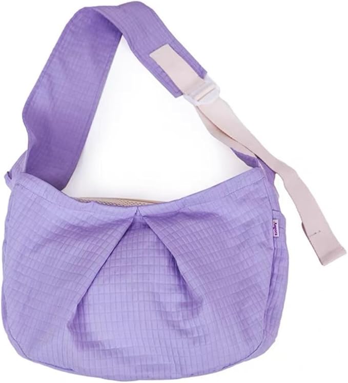 Ferret Sling Carrier - Pet Carrying Bag with Adjustable Strap Hands Free Shoulder Bag Crossbody Travel Slings Soft Small Animal Bonding Pouch Front Backpack for Ferret Rabbit Puppy Kitten (Purple)