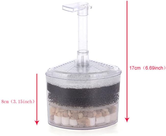 AquaCity XINYOU Corner Sponge Filter Aquarium Fish Tank Internal Air Driven Filter with Media and Ceramic Ring, XY-2008