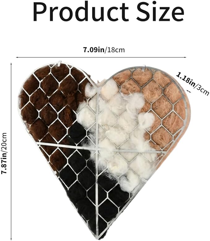 Handmade Fiber Bird Nesting Heart, Refillable Birds Haven Heart Shape Hummingbird Nesting and Nest Materials, for Wild Bird, Hummingbird Houses Nest Boxes Gifts