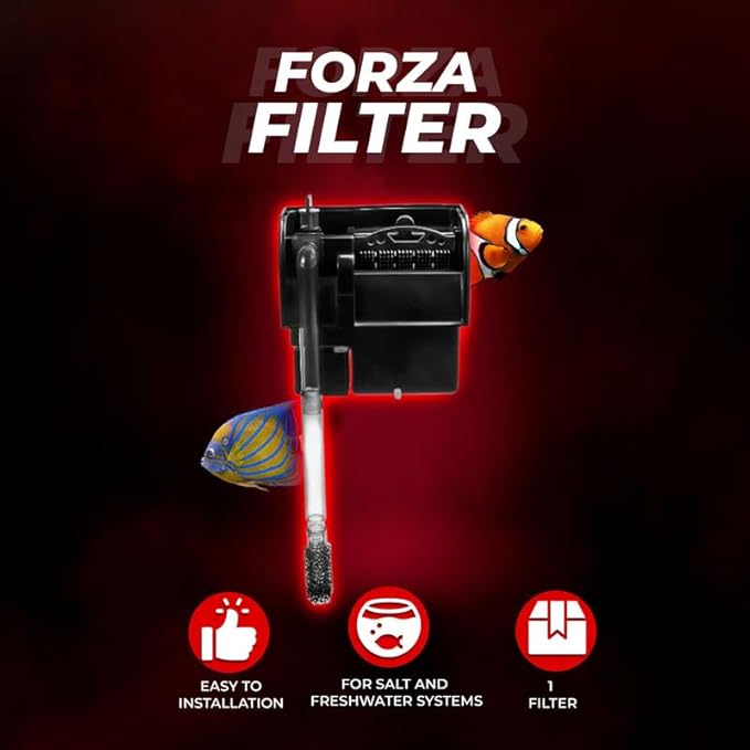 Aquatop Forza 120 GPH Power Filter for Aquariums – Fits upto 25 Gal Freshwater & Saltwater – Advanced Filtration Design – Crystal Clear Water – PFE-4