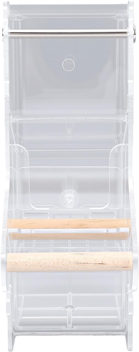 AUNMAS No Mess Bird Feeder Food Container with Perch Automatic Transparent Feeder for Small Medium Birds