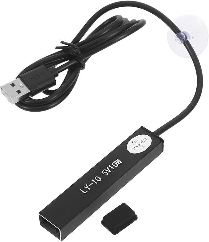 Toddmomy Small Fish Tank Heater for Betta Fish and Aquatic Pets, 10w USB Powered Mini Aquarium Heater with Smart Temperature Control and Precise Regulation for Desktop Aquarium Use