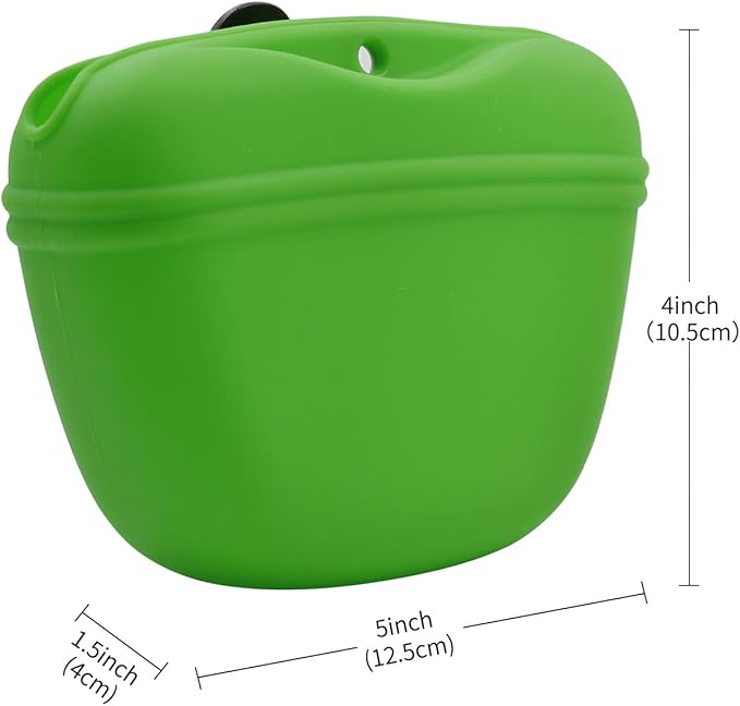 AUDWUD Silicone Dog Treat Pouch,with Dog Training Clicker,Clip on Portable Training Container,Convenient Magnetic Buckle Closing and Upgraded Waist Clip for Enhanced Stability