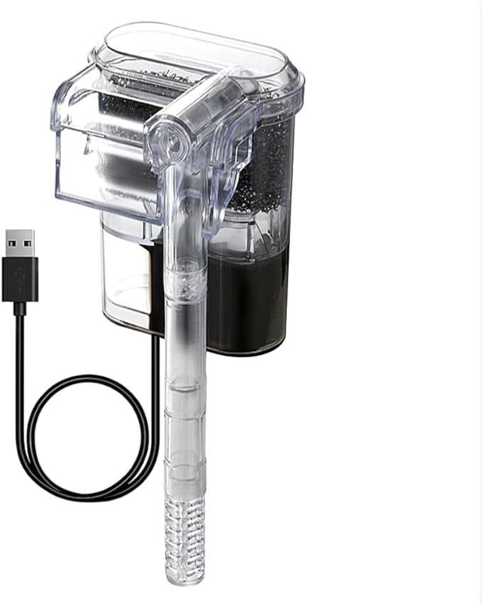 DONGKER Slim Aquarium Filter,250L/h 2.5W Hang on Back Filter Ultra Quiet Adjustable for 2-8 Gal Aquariums Tanks