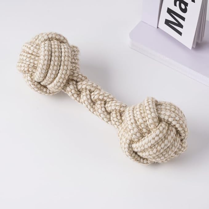 Rope Toys for Small and Medium Dogs, Chew Toys for Aggressive Chewers, Handwoven Cotton & Hemp Chew Toys with Knot and Ball, Interactive Toys for Tug of War, Training, Gum Massaging (5Pcs, Hemp Toys)