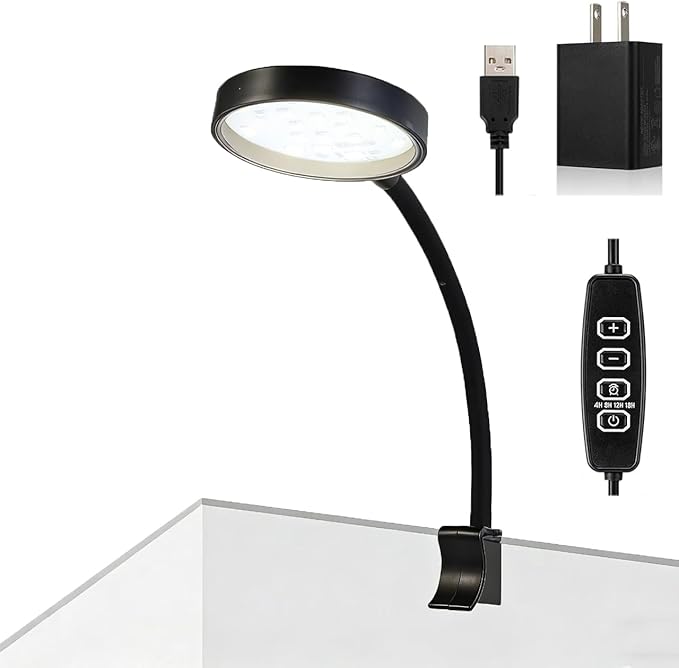 Carefree Fish Aquarium LED Light USB 7W Timer 4/8/12/18 Hours for 1~5Gal Fish Tank (Include UL Certification Power Adapter)