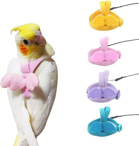 Adjustable Bird Harness Leash Parrot Flying Rope Straps Outdoor Training Traction Rope for Small Parrots, Random Color