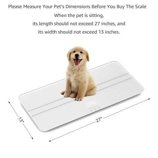 unipaws Digital Pet Scale MAX 220lbs with Bluetooth App, Medium-Small Veterinary Scale for Dogs Cats, Baby Scale with 3 Weighing Modes, Lbs, Kg, St, 27 x 13 Inches LCD Platform Scale