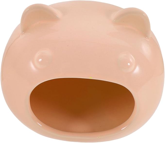 Ceramic Hamster Hideout Small Animal Shelter House for Hedgehogs Guinea Pigs Gerbils Comfortable Cute Hideout Hut for Small Pets