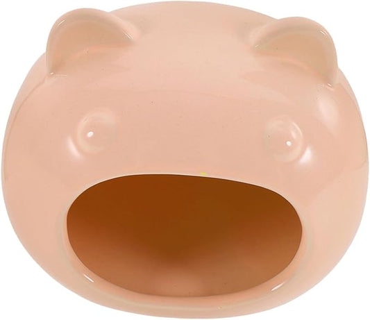 Ceramic Hamster Hideout Small Animal Shelter House for Hedgehogs Guinea Pigs Gerbils Comfortable Cute Hideout Hut for Small Pets