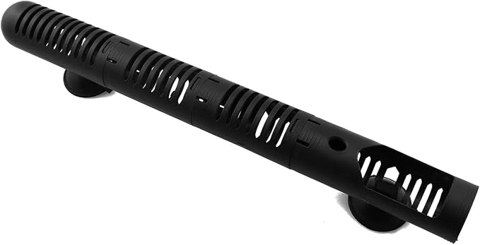 Aquarium Heater Protective Case 30.5cm Detachable Design Black Heating Rod Sleeve Heater Guard Protector Protective Cover Guard with Suction Cups for Fish Tank Water Aquarium Heater Protector