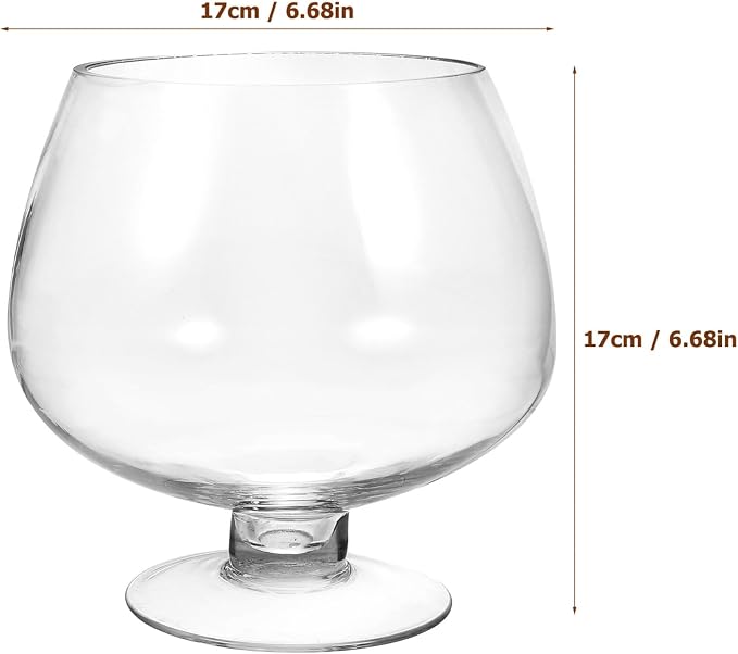 GANAZONO Clear Glass Goldfish Tank 17cm | Multi-function Desktop Aquarium for Betta Fish Decorative Fish Supplies Unique Design Pet Material for Home Decor