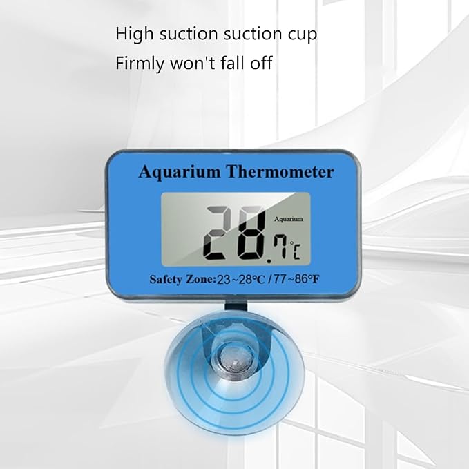 Submersible Aquariums Digital Thermometers with Suction Cup for Office Home Use